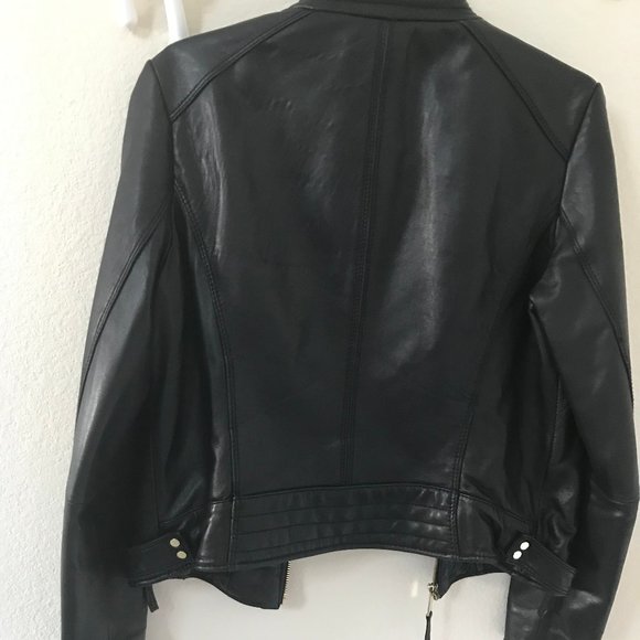 Lambskin Leather Moto Jacket (Woman's Size Small) - Picture 11 of 16